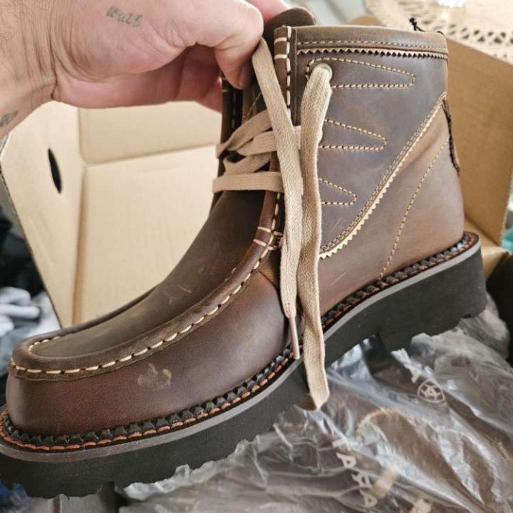 Ariat Dark Brown Leather Boots with Tan Laces ( women )